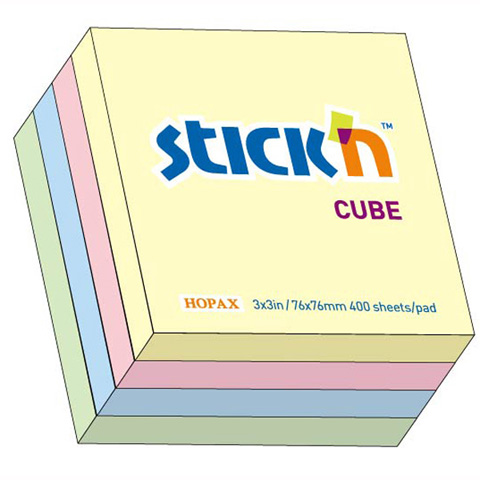 Kostka samoprzylepna 76x76 400k. mix 4kol. pastelowych Stick"N